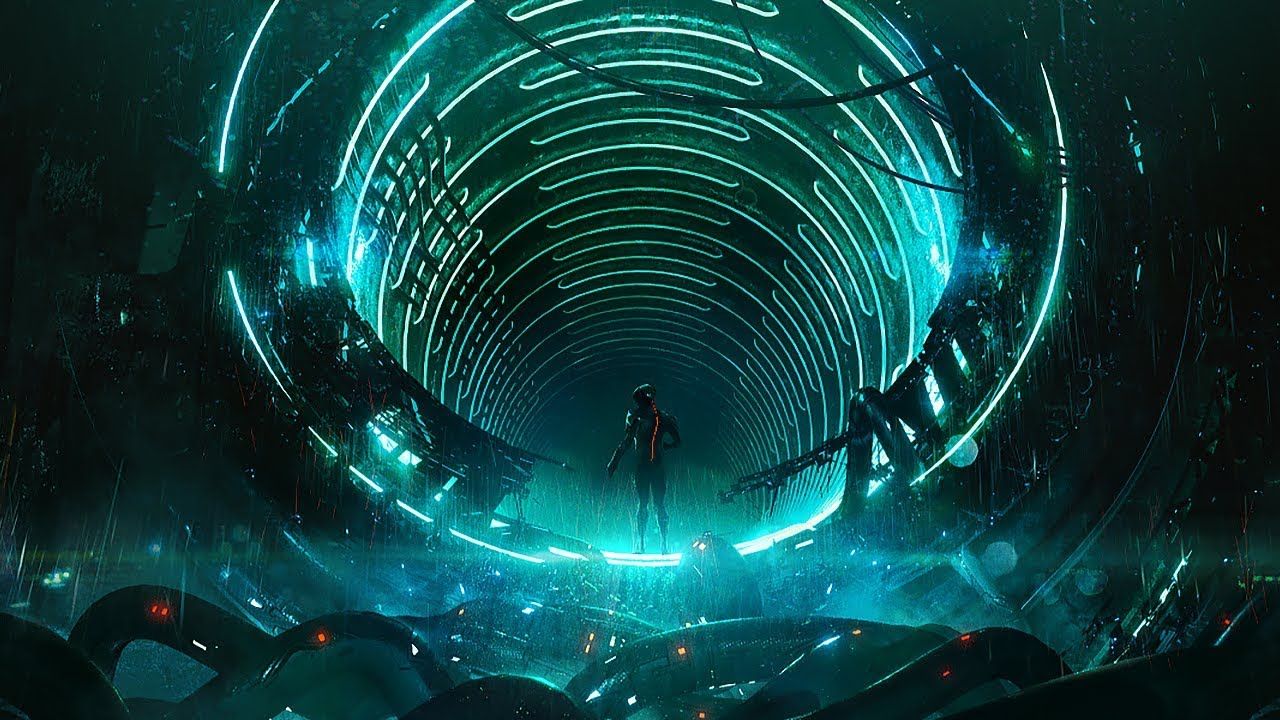 Warp туннель. Футуристический тоннель. Тоннель киберпанк. Футуристический фон. Киберпанк город.