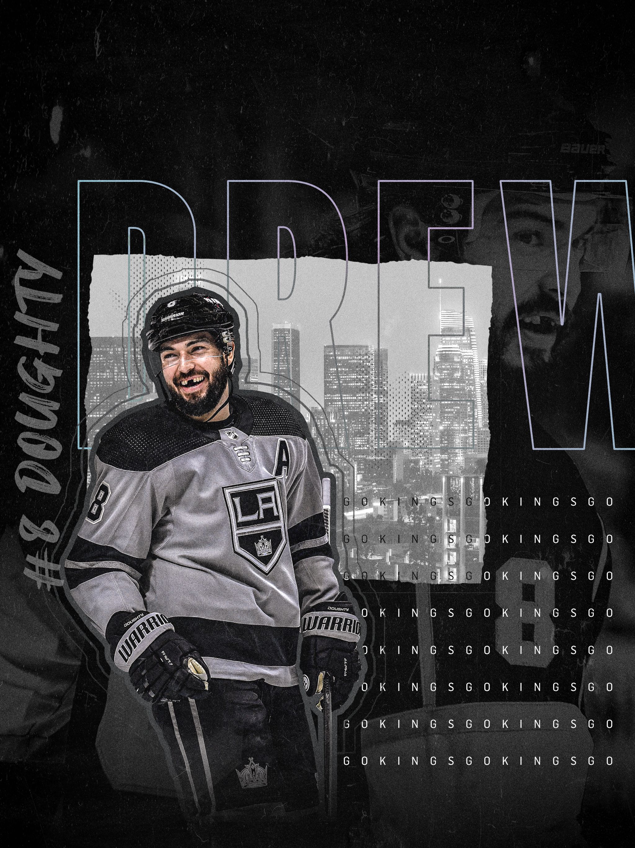 Drew Doughty, abstract art, hockey players, Los Angeles Kings, NHL