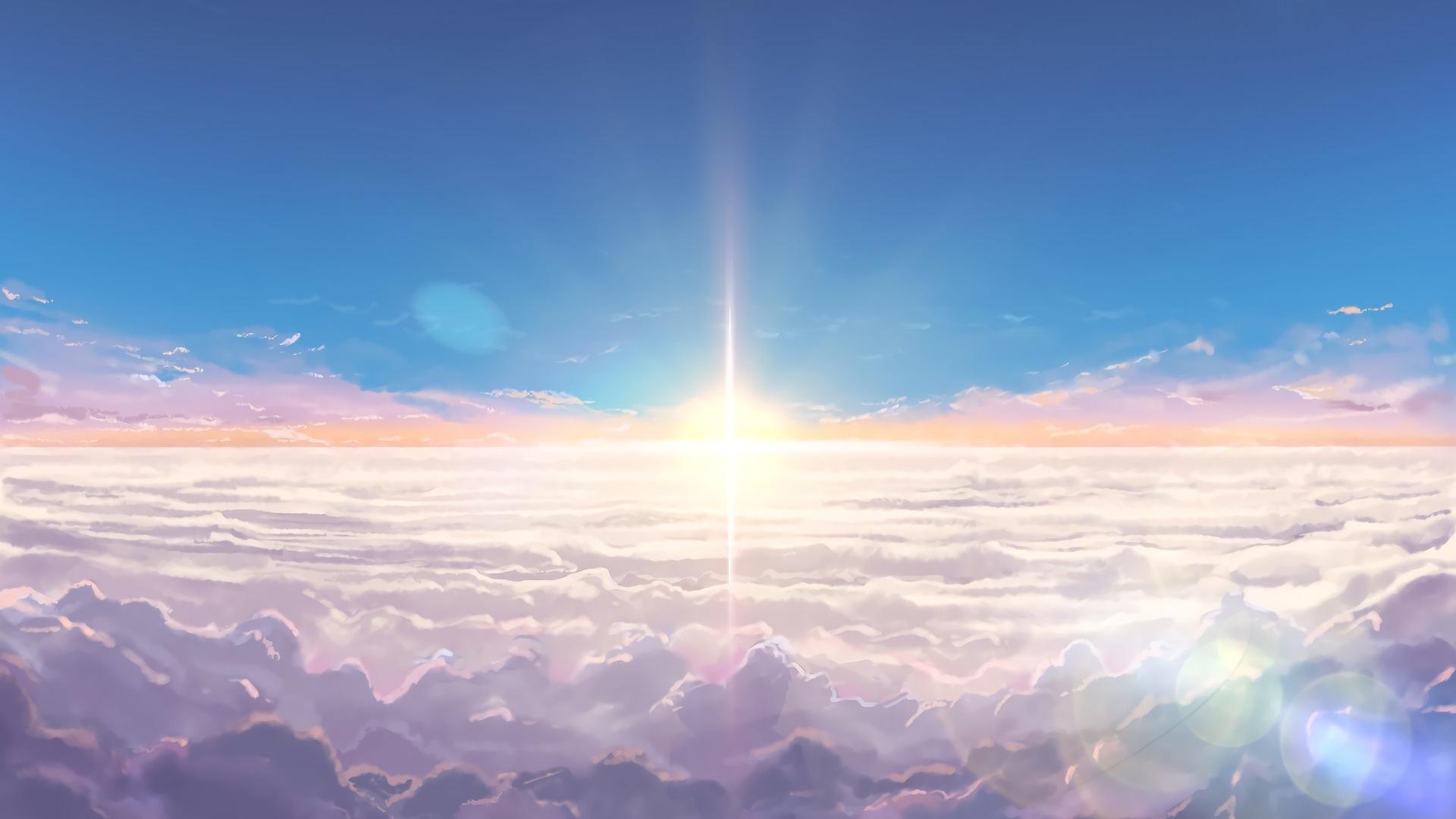 1920x1080 Beautiful Clouds Sky Anime Wallpaper on WallpaperBat