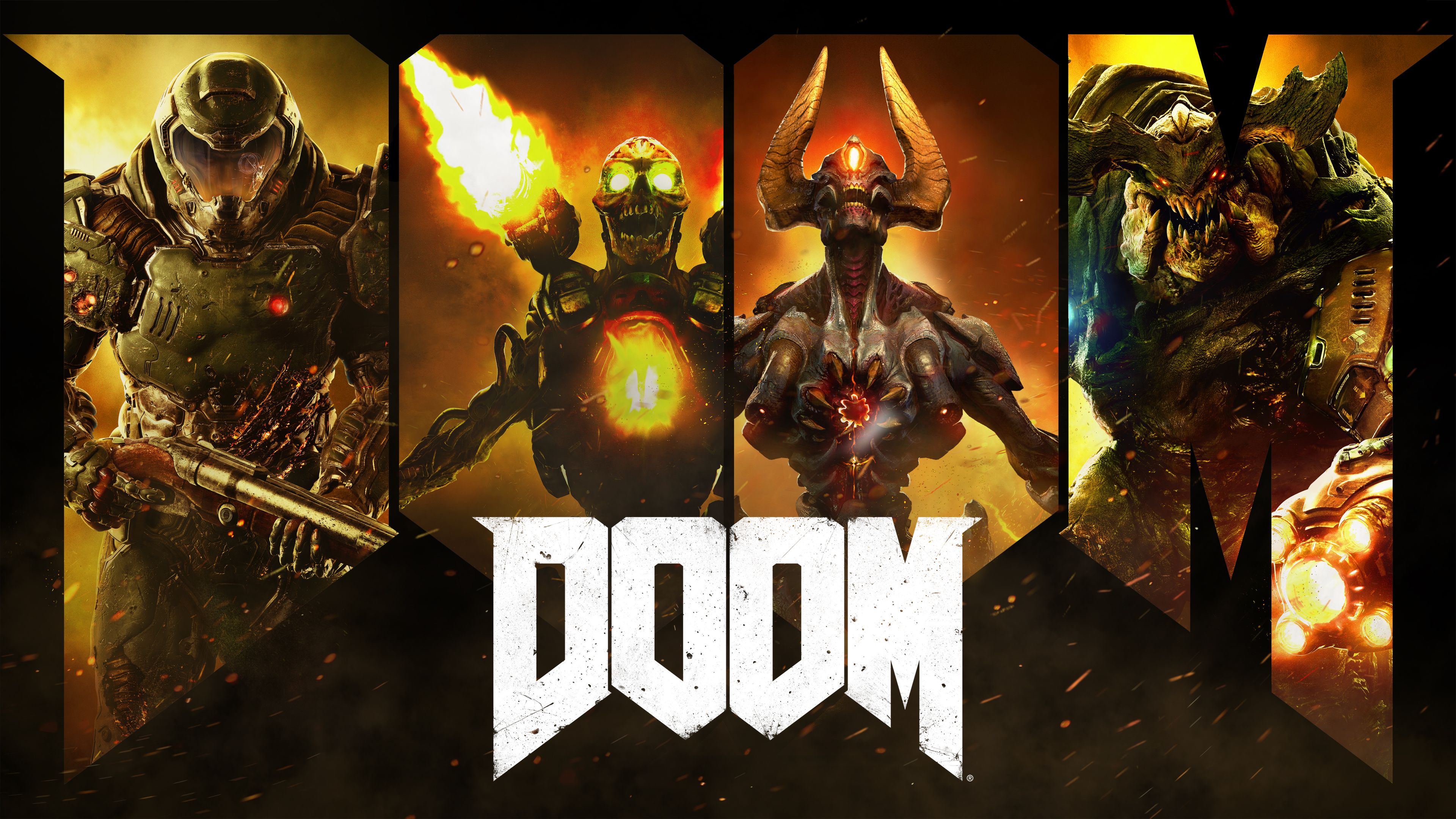 Четыре дума. Doom 2016 заставка. Doom 2016 шапка.