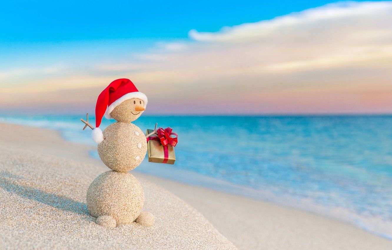 Christmas On Beach Wallpapers - 4k, HD Christmas On Beach Backgrounds