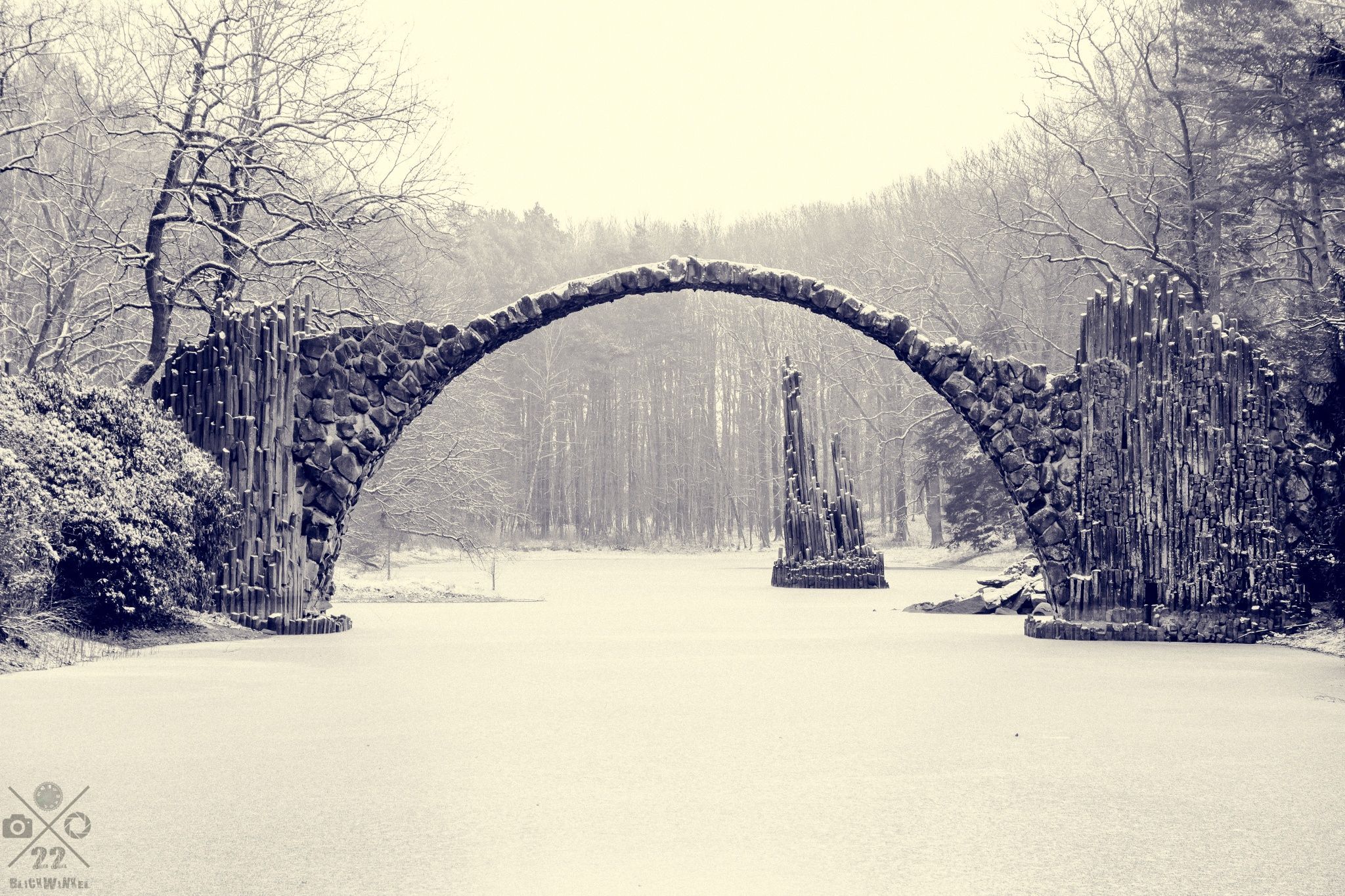 Kromlau Bridge Germany 4K Wallpaper