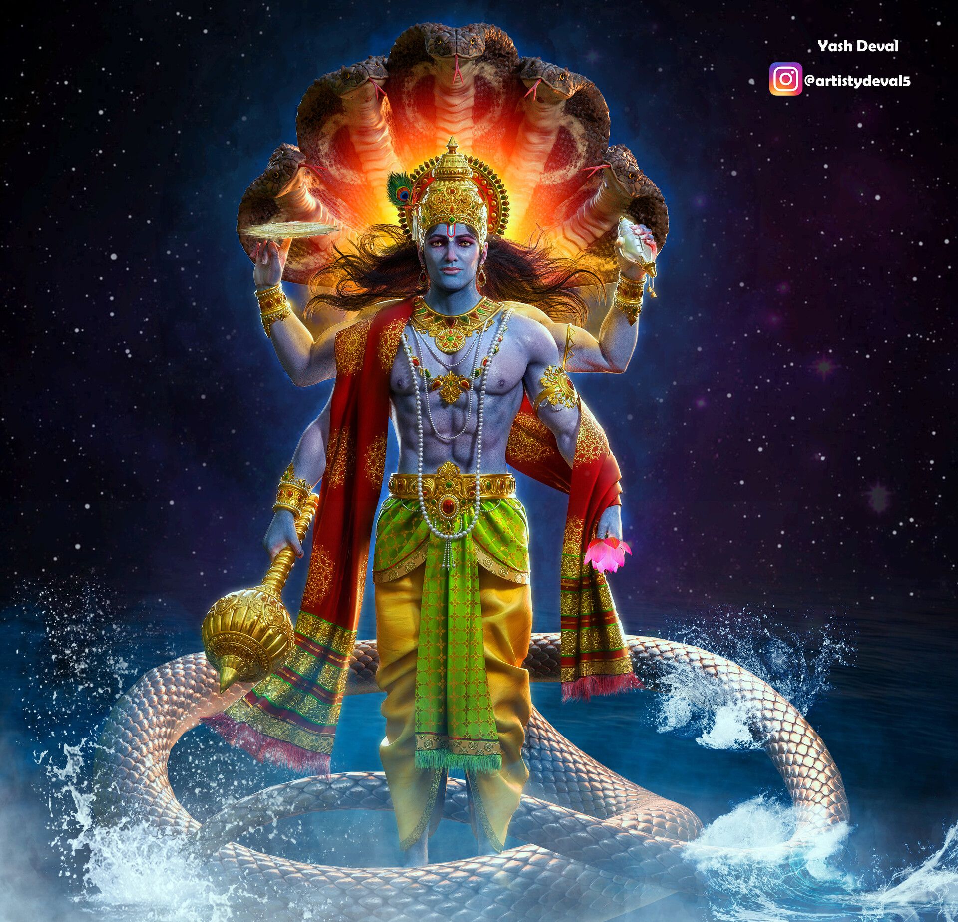 Lord Vishnu Wallpapers 4k Hd Lord Vishnu Backgrounds On Wallpaperbat