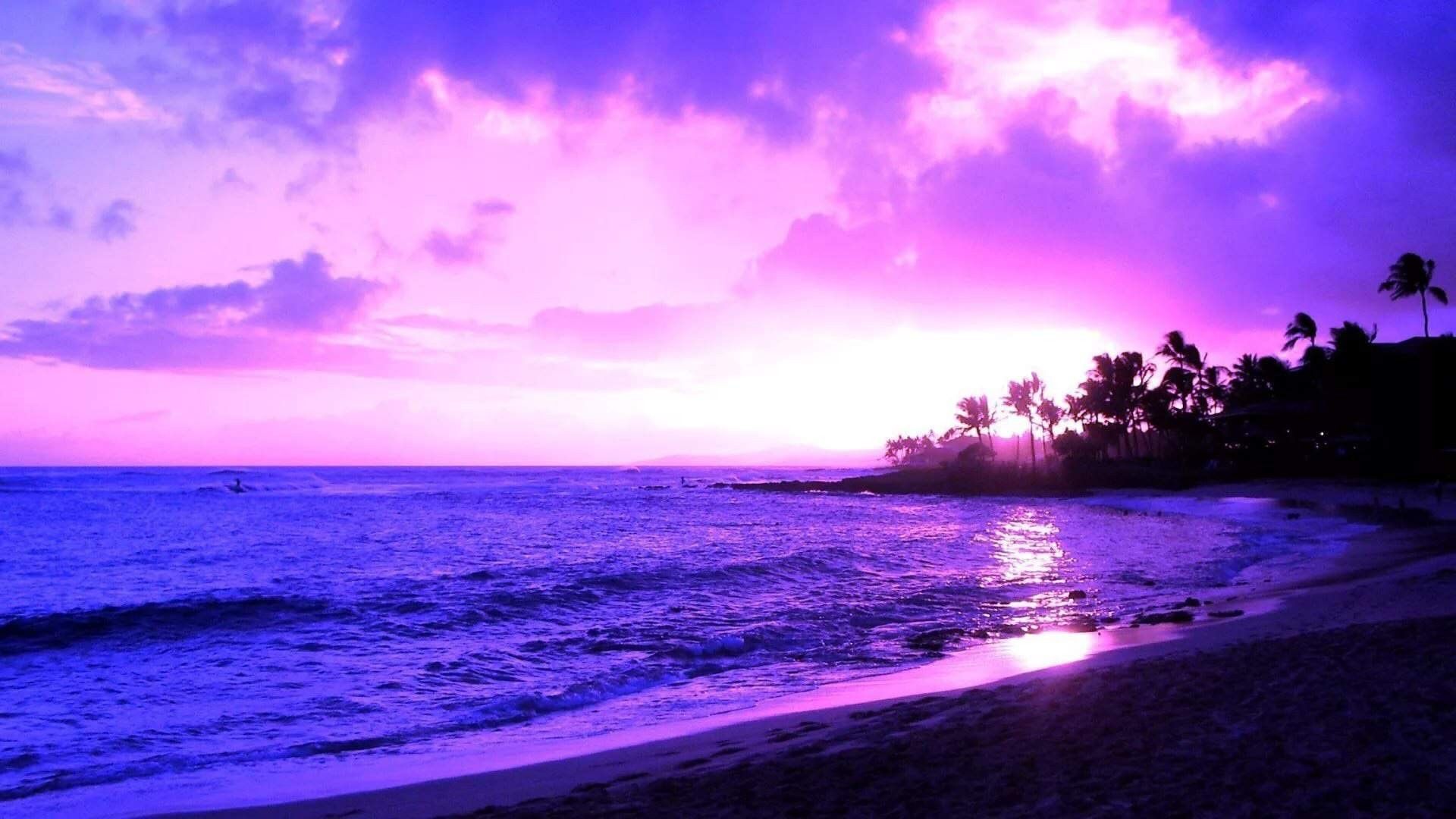 Purple Beach Sunset Wallpapers - 4k, HD Purple Beach Sunset Backgrounds ...