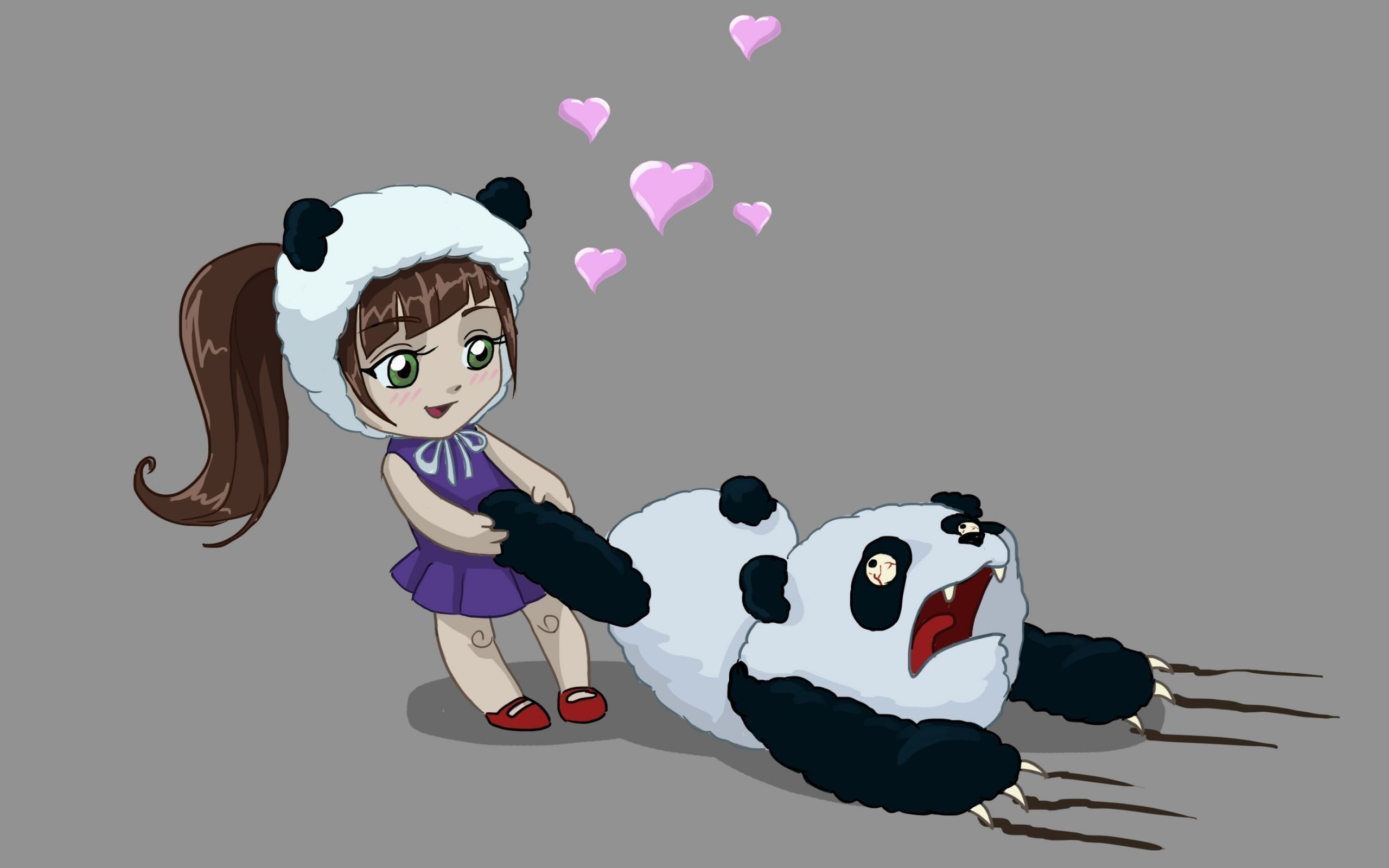 2560x1600 Funny Girl Love Panda Wallpaper Picture Photo Image. Panda on WallpaperBat