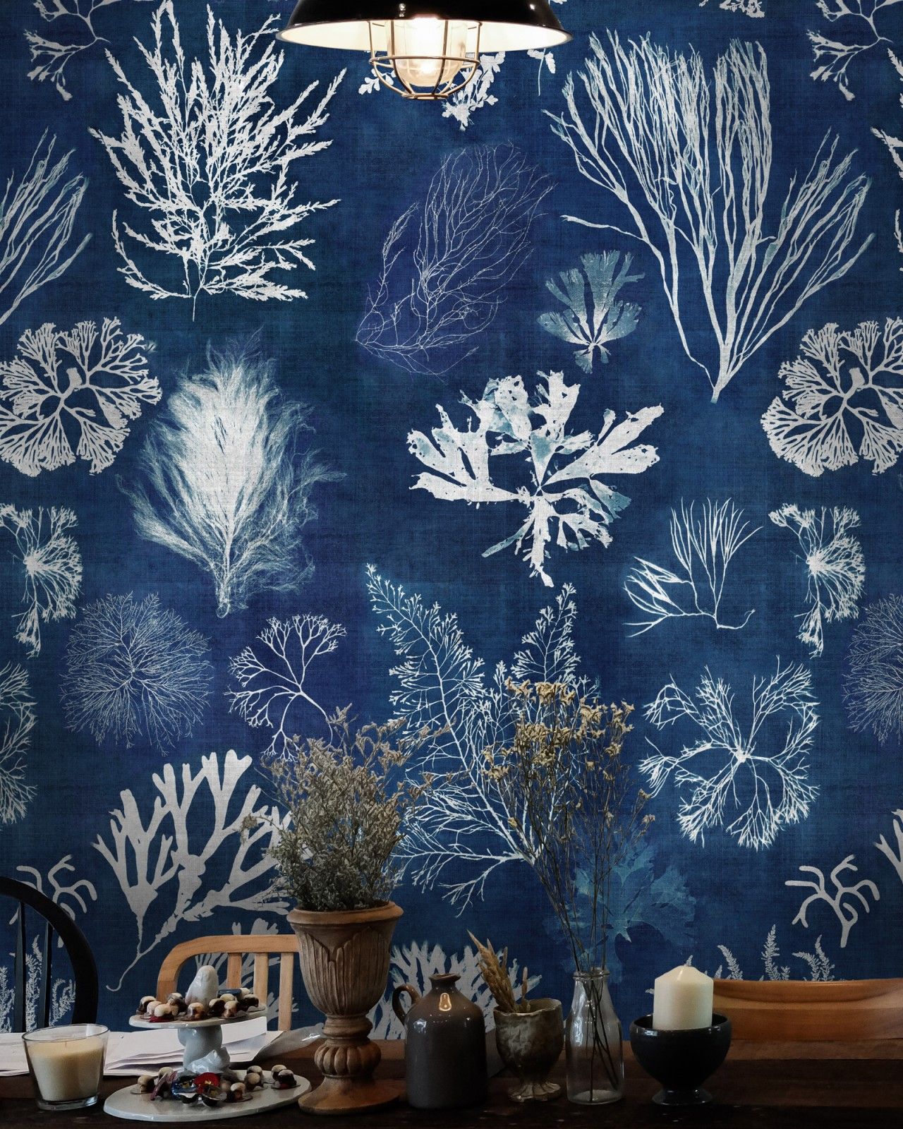 1280x1600 ALGAE Navy Blue Wallpaper - Designer Collection - Wallpaper - Products Wallpaper