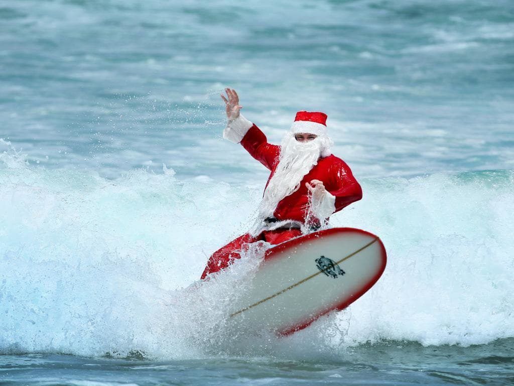 Surfing Christmas Wallpapers - 4k, HD Surfing Christmas Backgrounds on ...