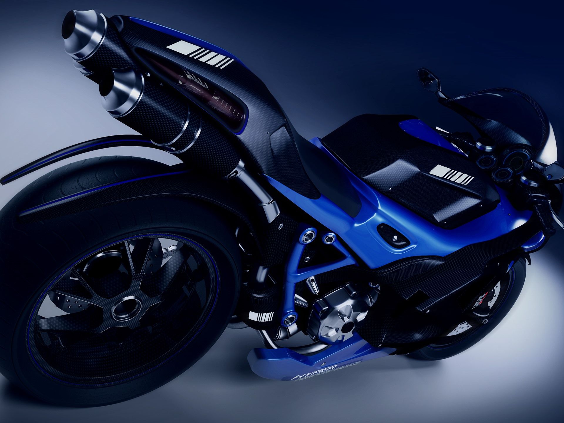 1920x1440 Wallpaper Blue motorcycle, wheel 2880x1800 HD Picture, Image Wallpaper