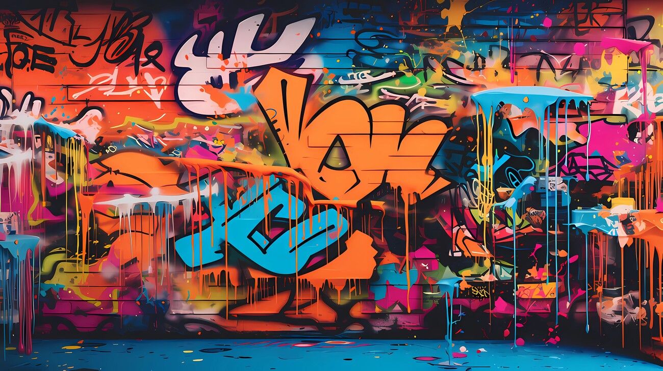 Wall Art Print Gigant Size Graffiti Wallpaper Unleashing Colorful