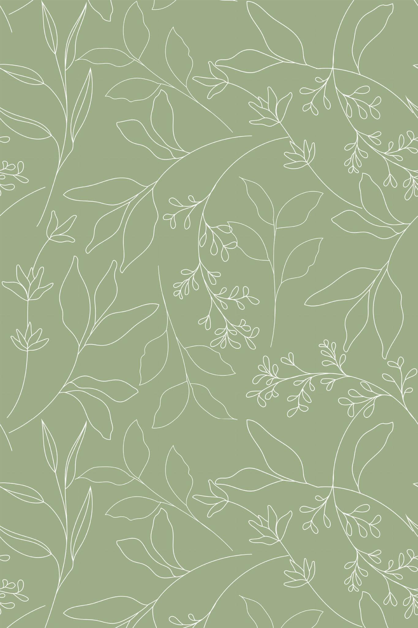 1365x2048 Sage green leaf Wallpaper - Peel and ... Wallpaper