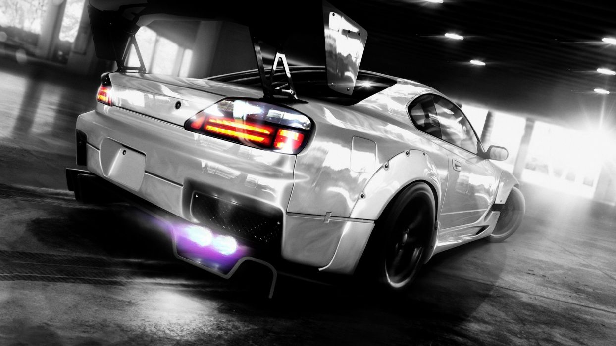 1244x700 Drifting cars tuning Nissan Silvia ... Wallpaper