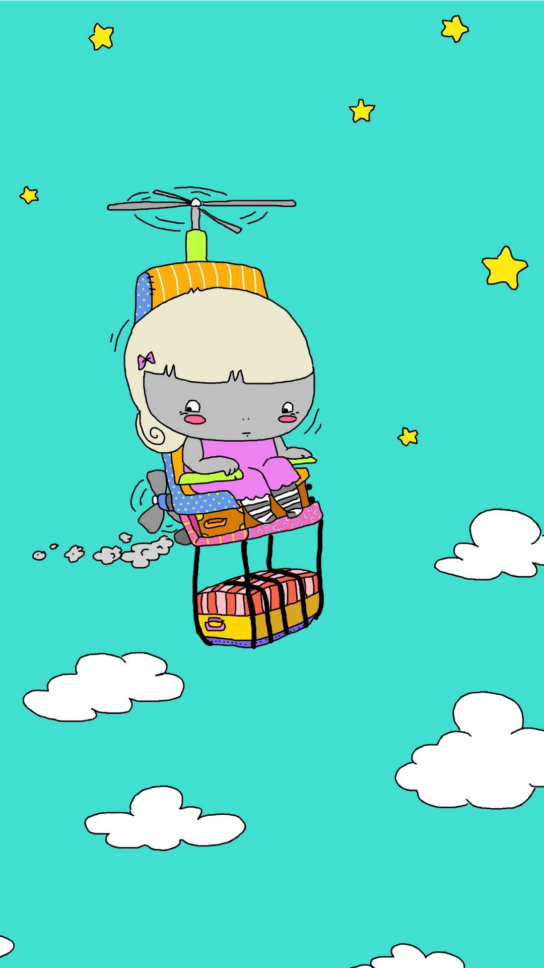 1080x1920 Download wallpaper 1080x1920 girl, art, flight, sketch, chair, funny  samsung galaxy s4, s5, note, sony xperia z, z1, z2, z3, htc one, lenovo  vibe hd background Wallpaper