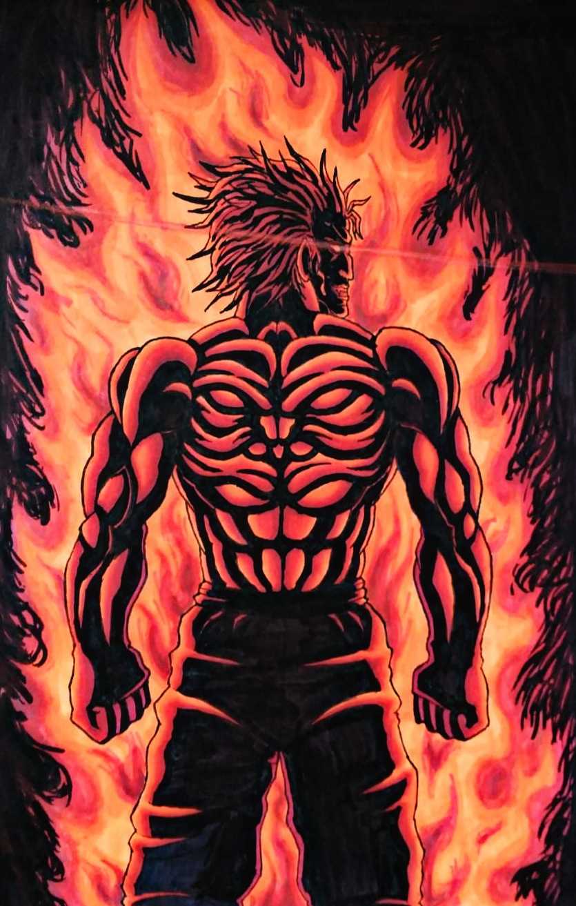 835x1313 Fire Baki Hanma Wallpaper on WallpaperBat