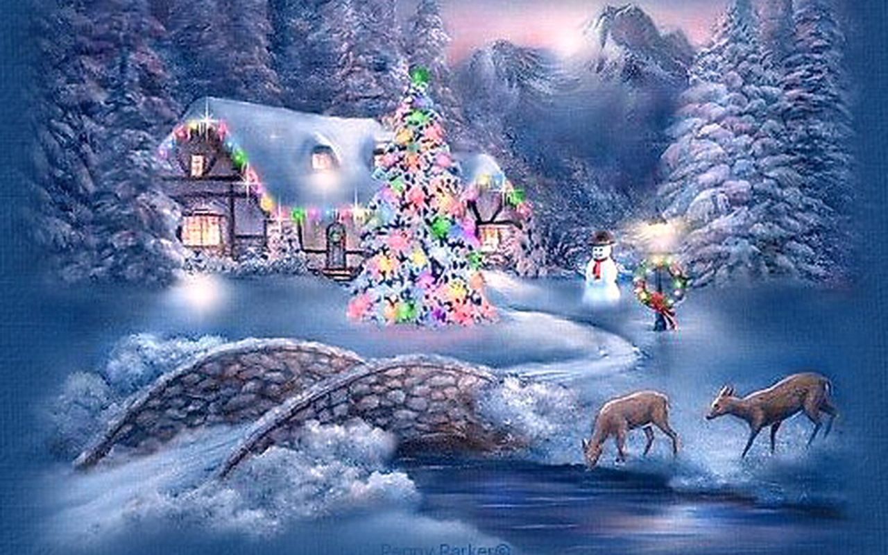 Christmas Winter Scenes Wallpapers - 4k, HD Christmas Winter Scenes ...