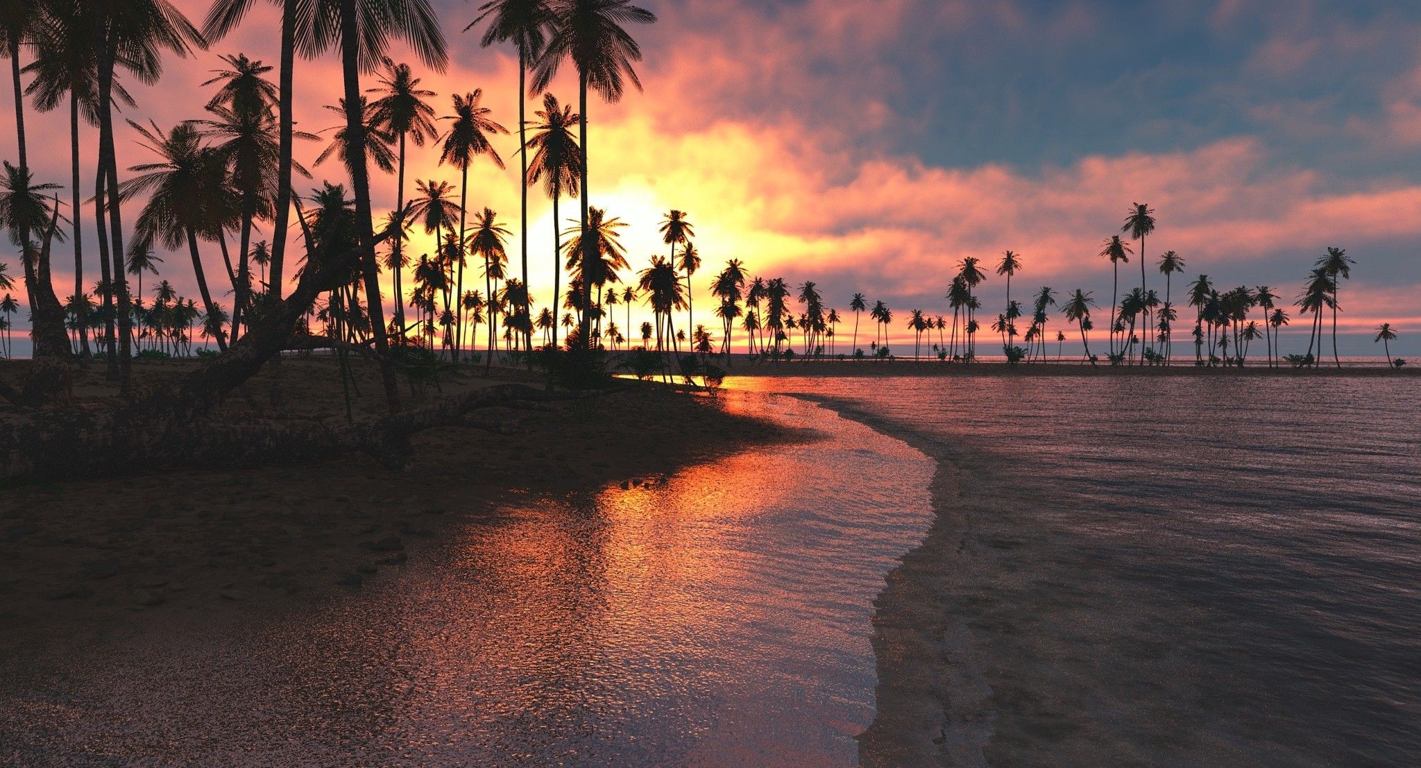 Tropical Beach Sunset Desktop Wallpapers - 4k, HD Tropical Beach Sunset ...