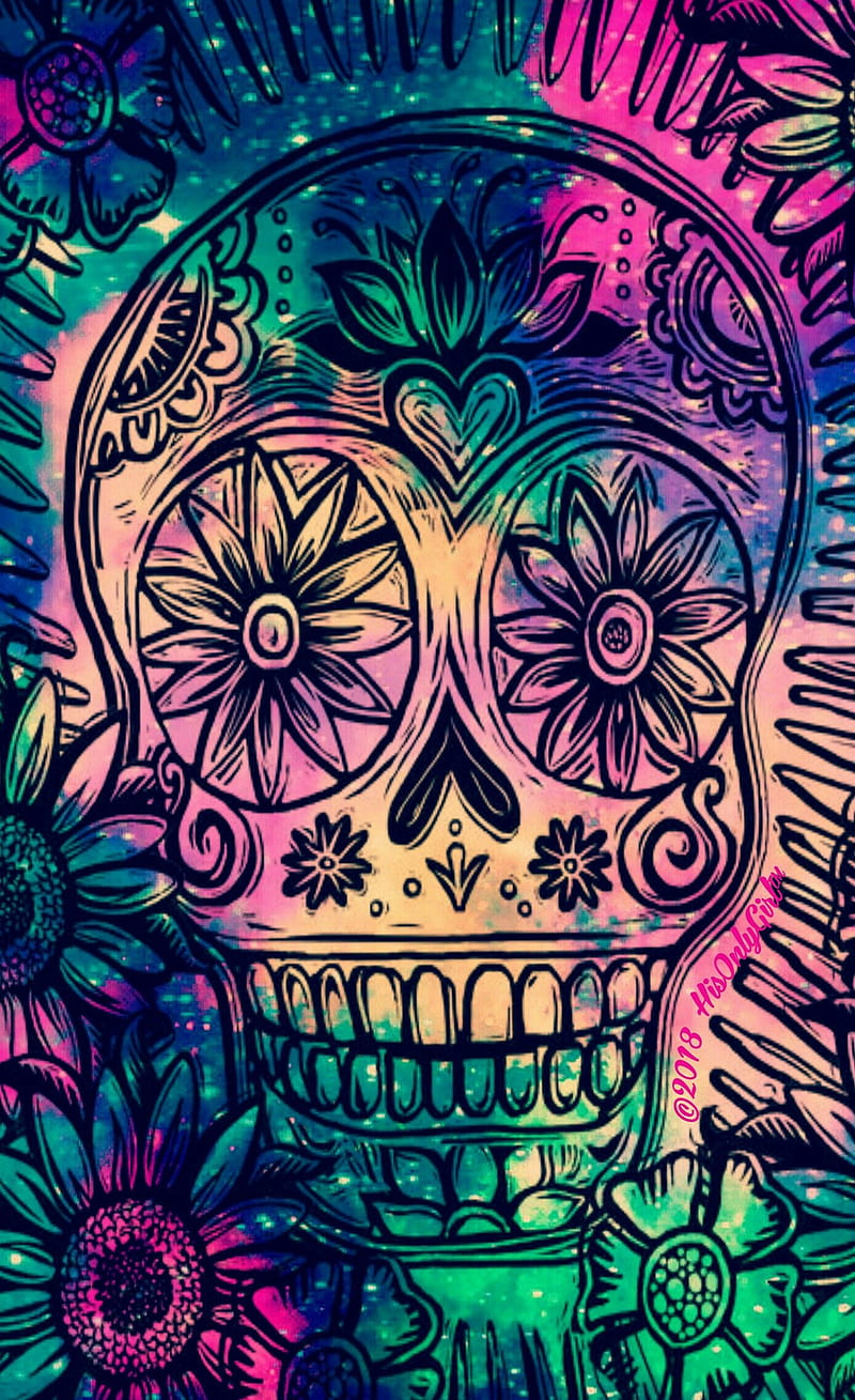 800x1309 peace, sugar skull, sugarskull, HD ... Wallpaper