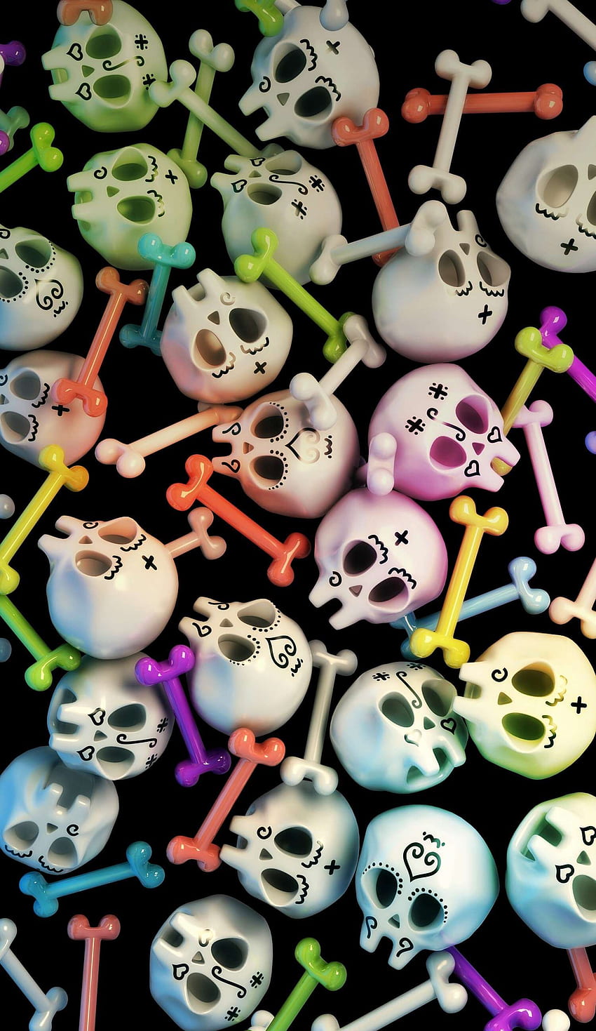 850x1469 Cute Sugar Skull iPhone, Cute Skeleton ... Wallpaper