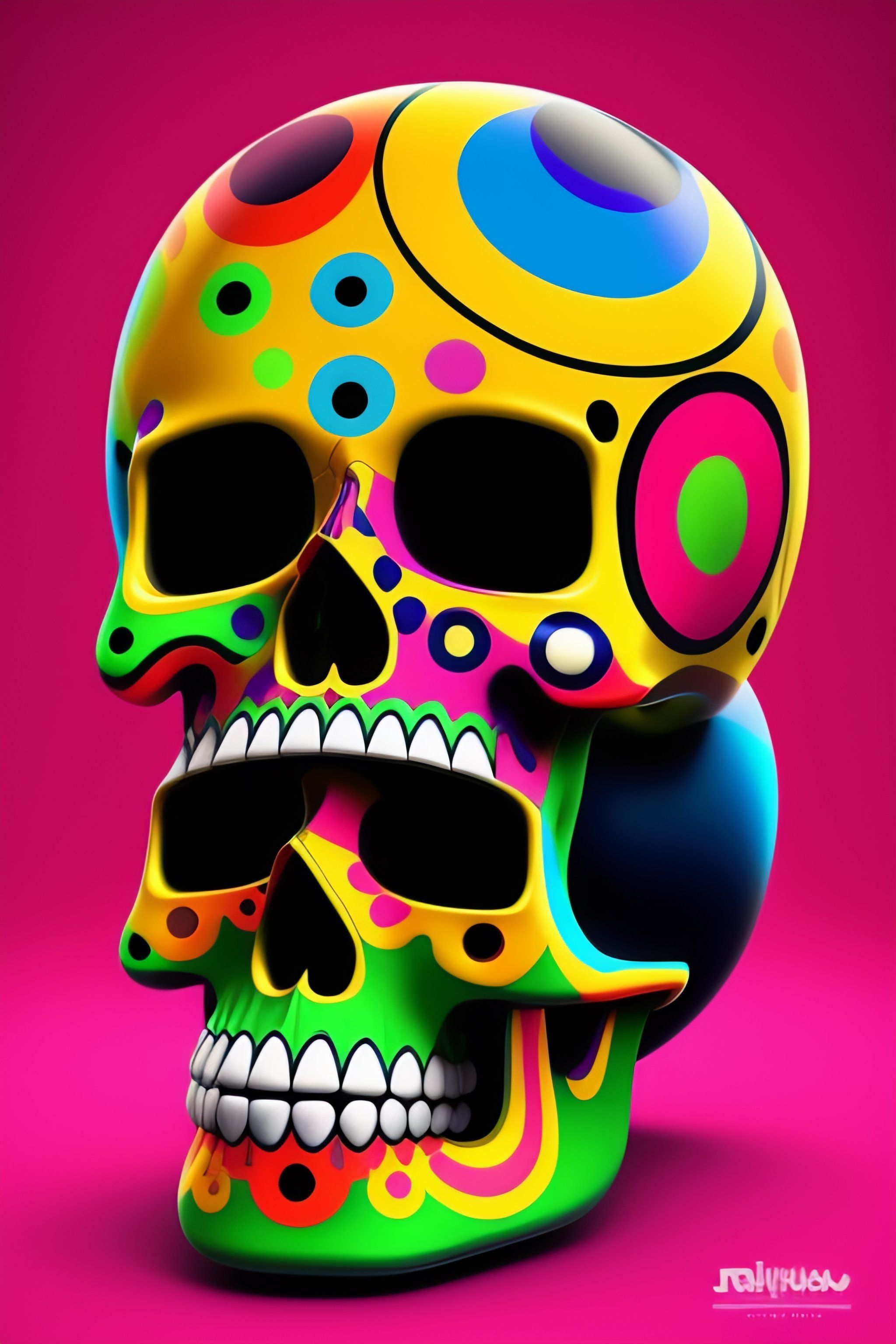 2048x3072 Cute Skull realistic by romero brito Wallpaper