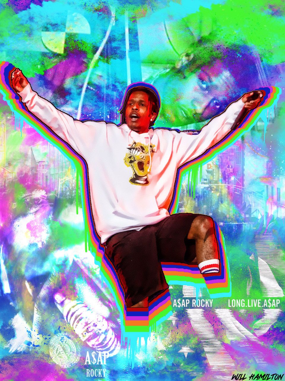 960x1280 A$AP Rocky Trippy Wallpaper on Behance Wallpaper