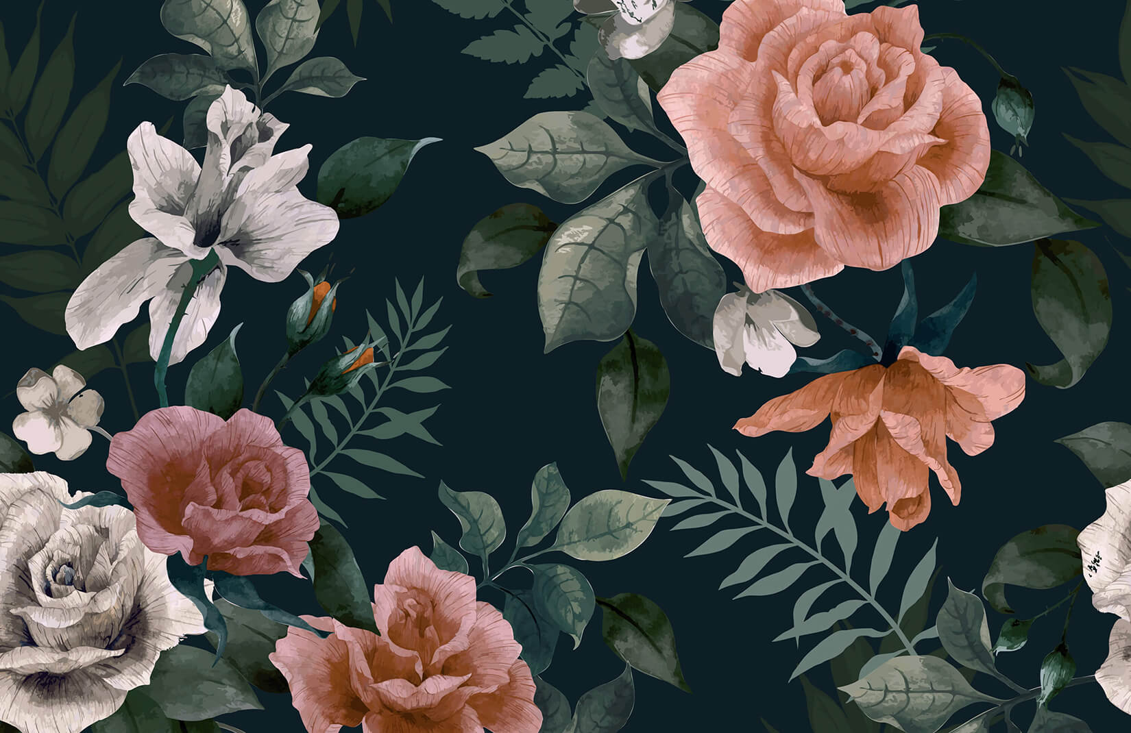 1650x1070 Pink Floral Wallpaper Mural ... Wallpaper