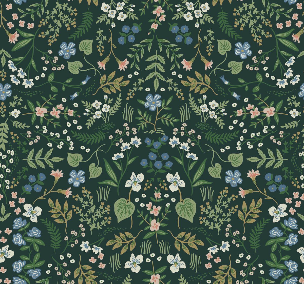 1200x1122 Rifle Paper Co Wildwood Wallpaper, Hunter Green Wallpaper