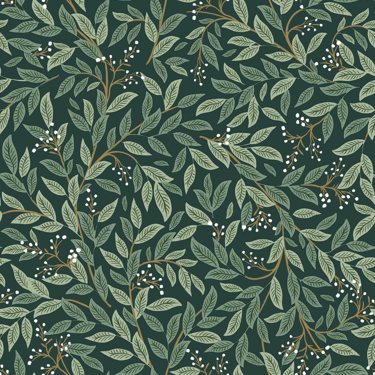 1200x1200 Rifle Paper Co. Willowberry Peel & Stick Wallpaper - Emerald Green Wallpaper