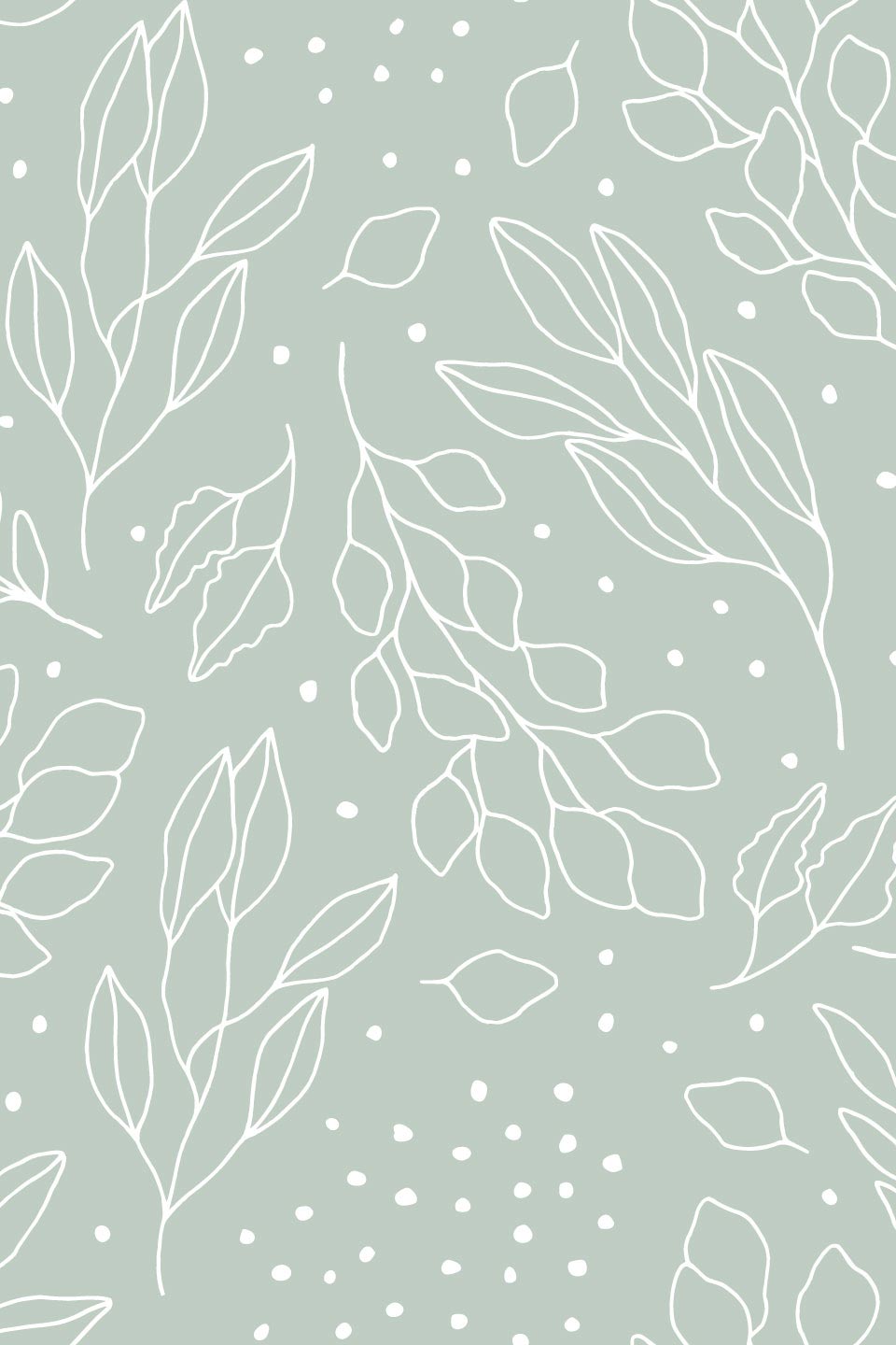 960x1440 Sage floral wallpaper | Wallflorashop.com Wallpaper