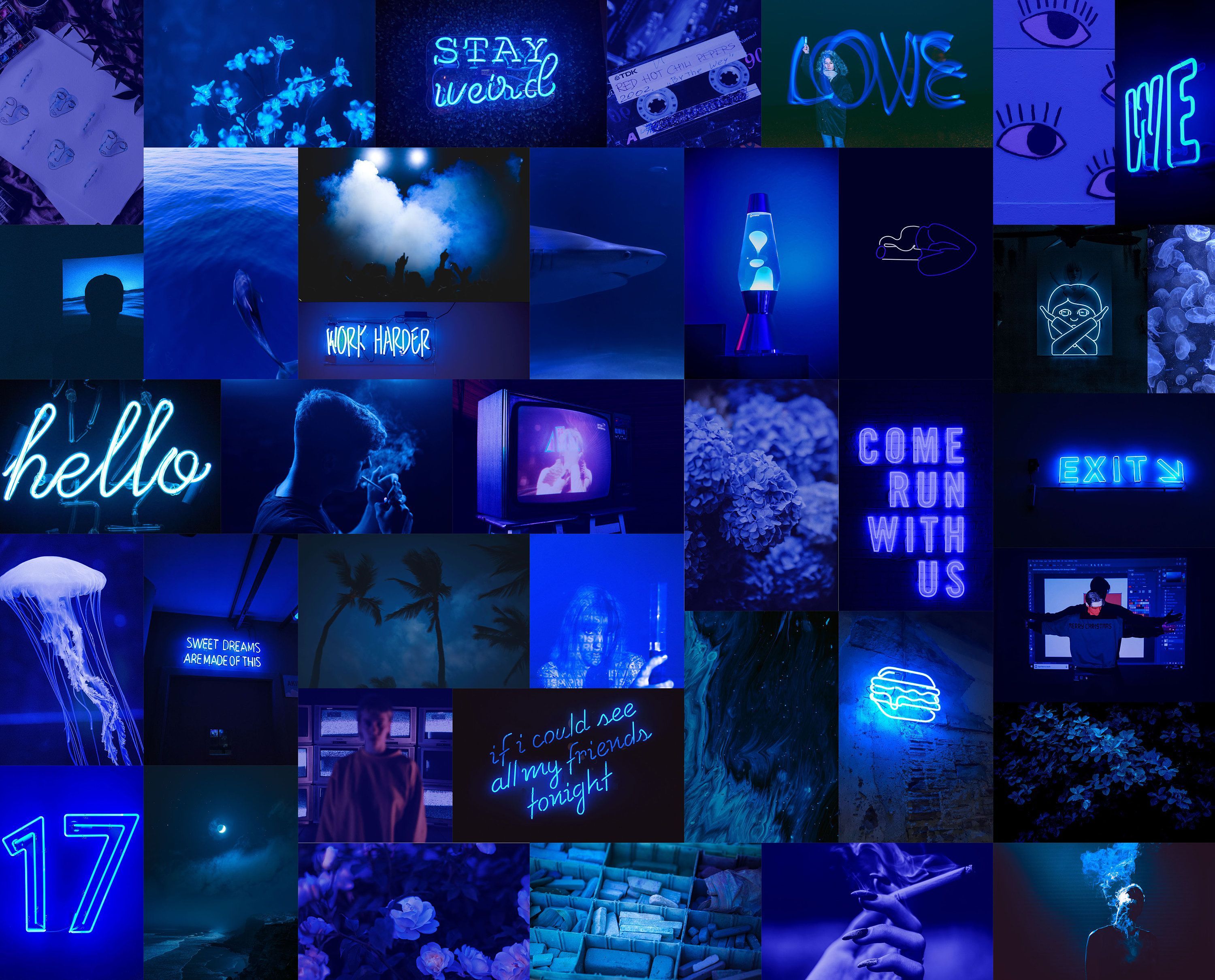 Blue Collage Wallpapers - 4k, HD Blue Collage Backgrounds on WallpaperBat