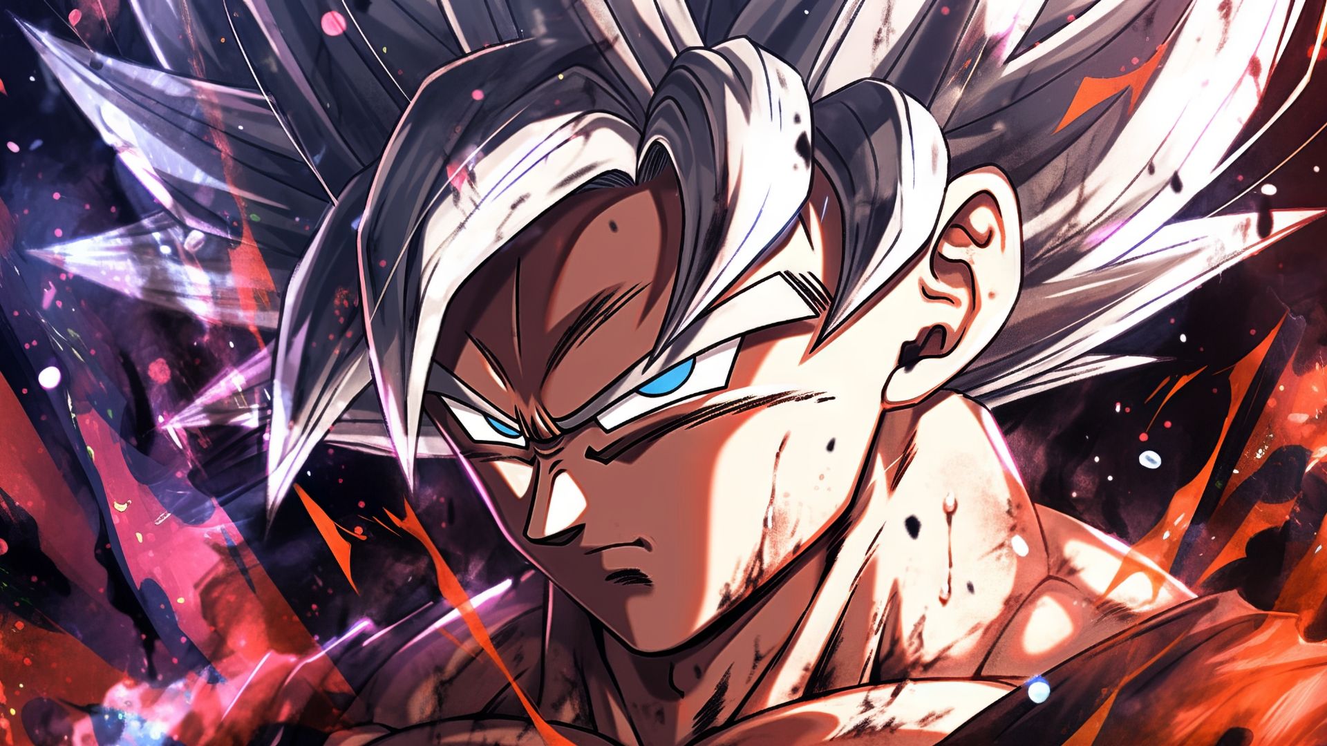 Goku looking at the kryptonian