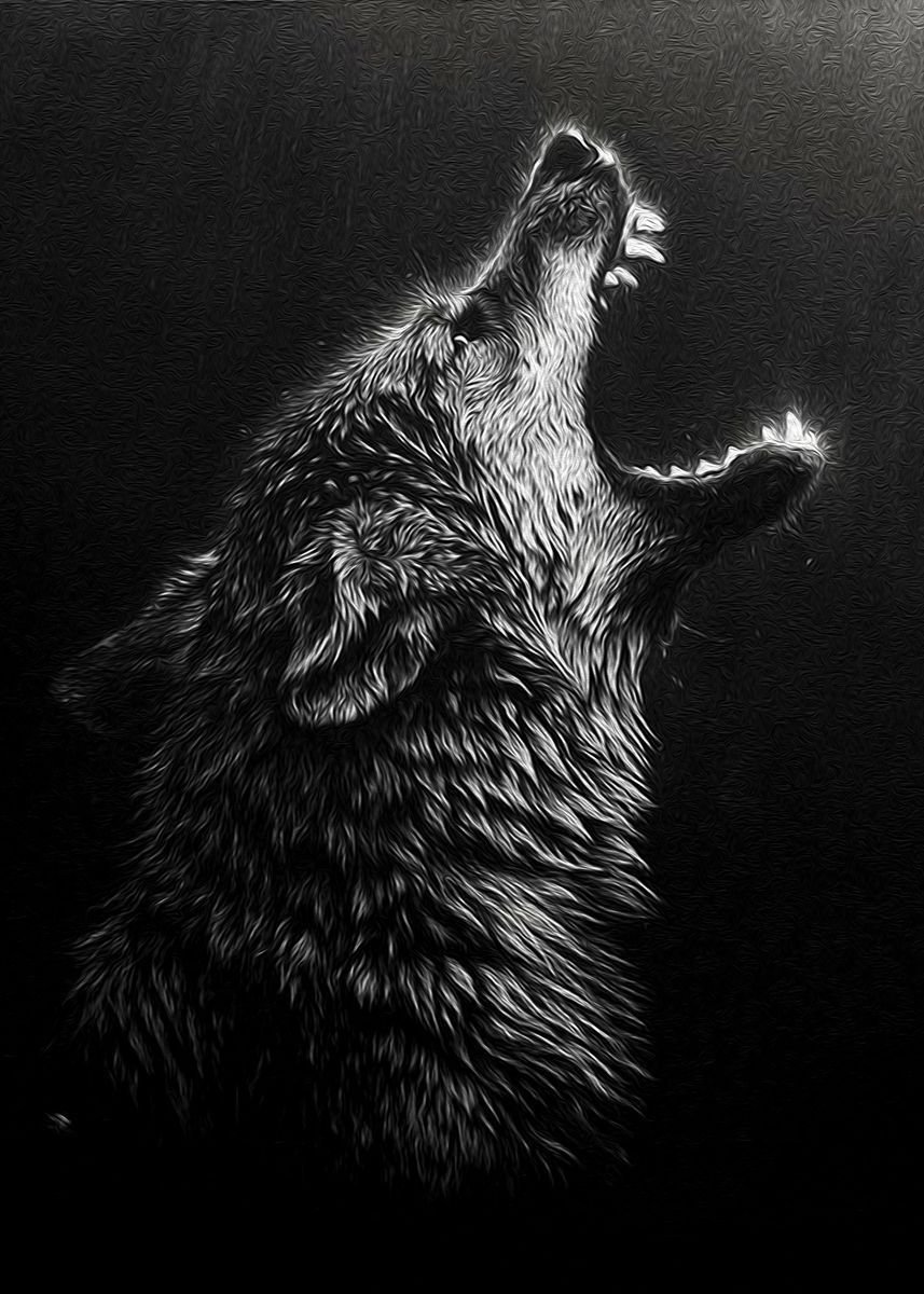 857x1200 angry black wolf headpaint' Poster ... Wallpaper