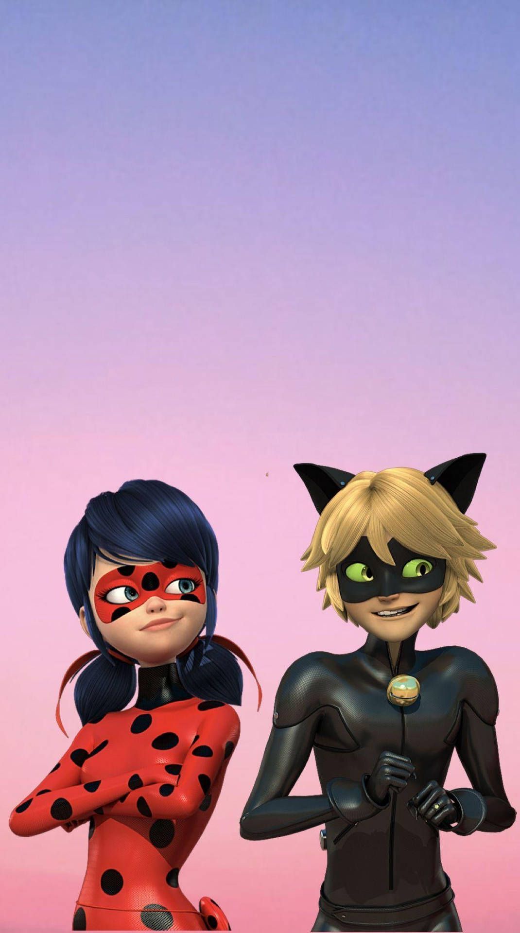 Paper wallpaper 368x254cm Miraculous Ladybug & Cat Noir bedroom photo wall  mural