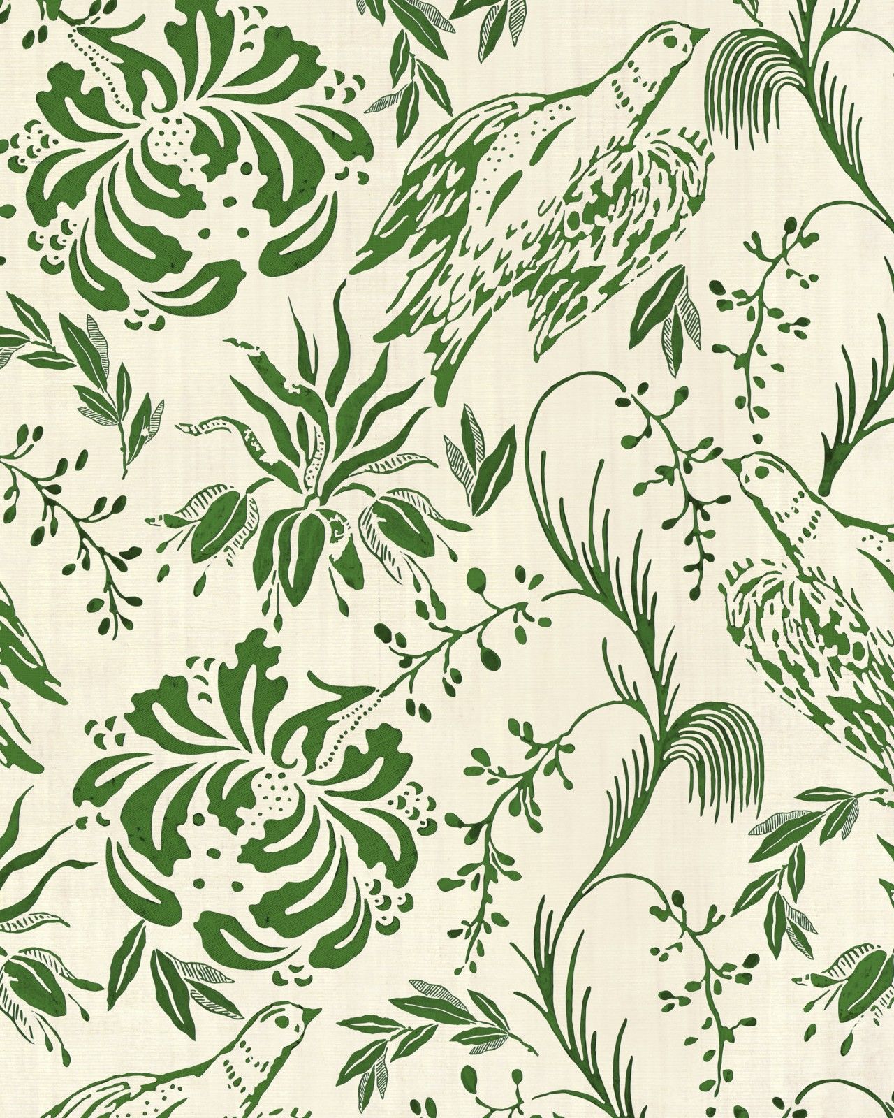 1280x1600 FOLK EMBROIDERY Fern Green Wallpaper ... Wallpaper