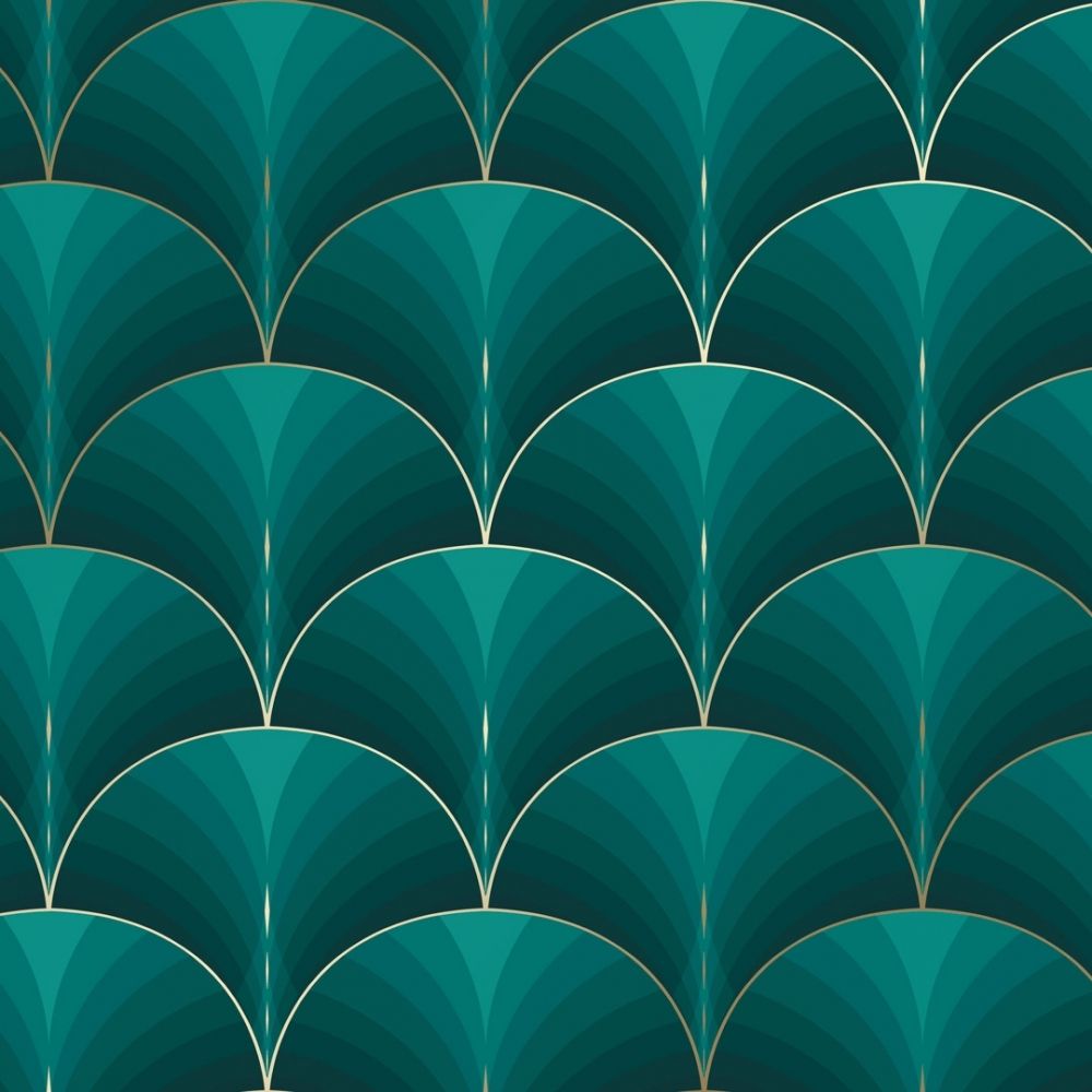 1000x1000 Bella Wallpaper in Green Wallpaper