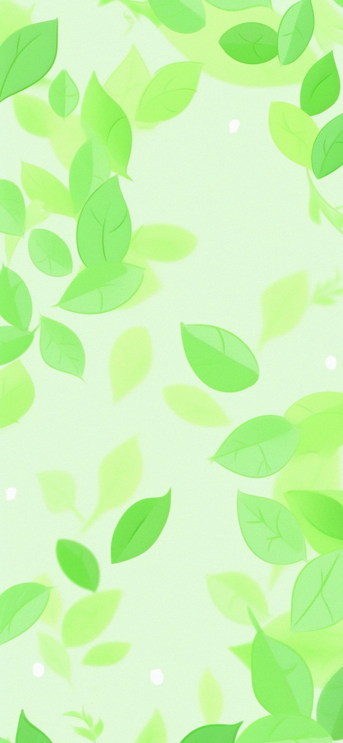 1183x2560 Light Green Leaves Pattern Wallpapers ... Wallpaper