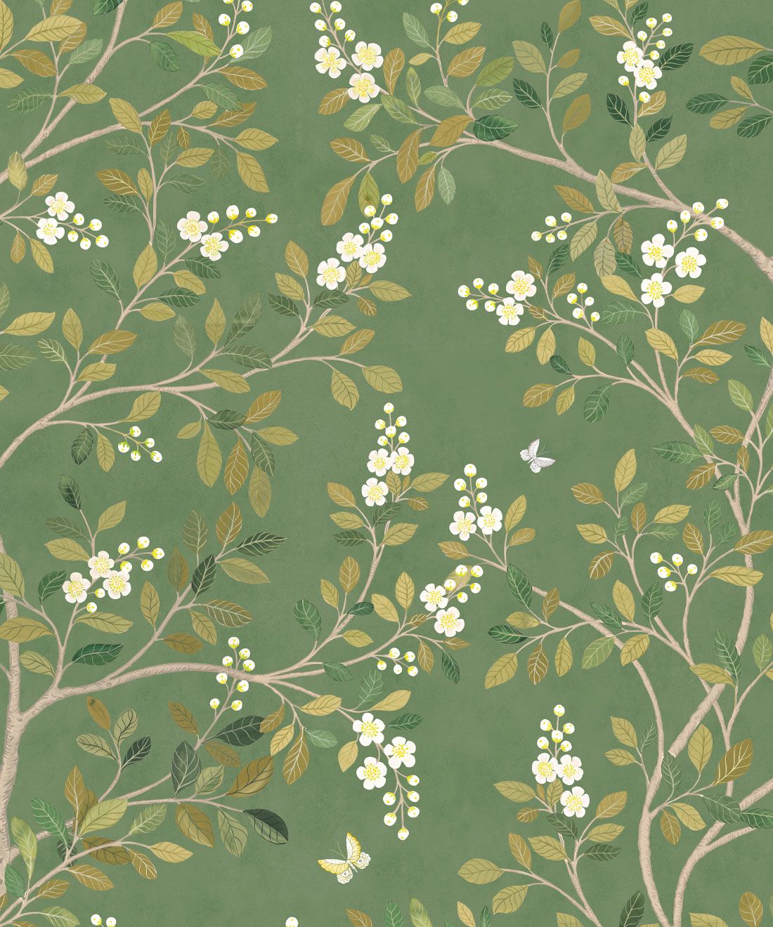 1100x1320 White Blossom Tree Wallpaper • Chinoiserie • Milton & King USA Wallpaper