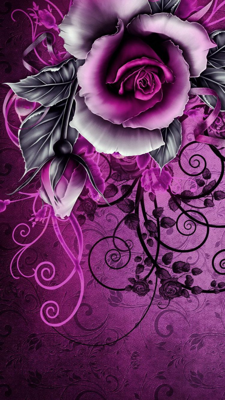 Dark Purple Flower iPhone Wallpapers - 4k, HD Dark Purple Flower iPhone ...
