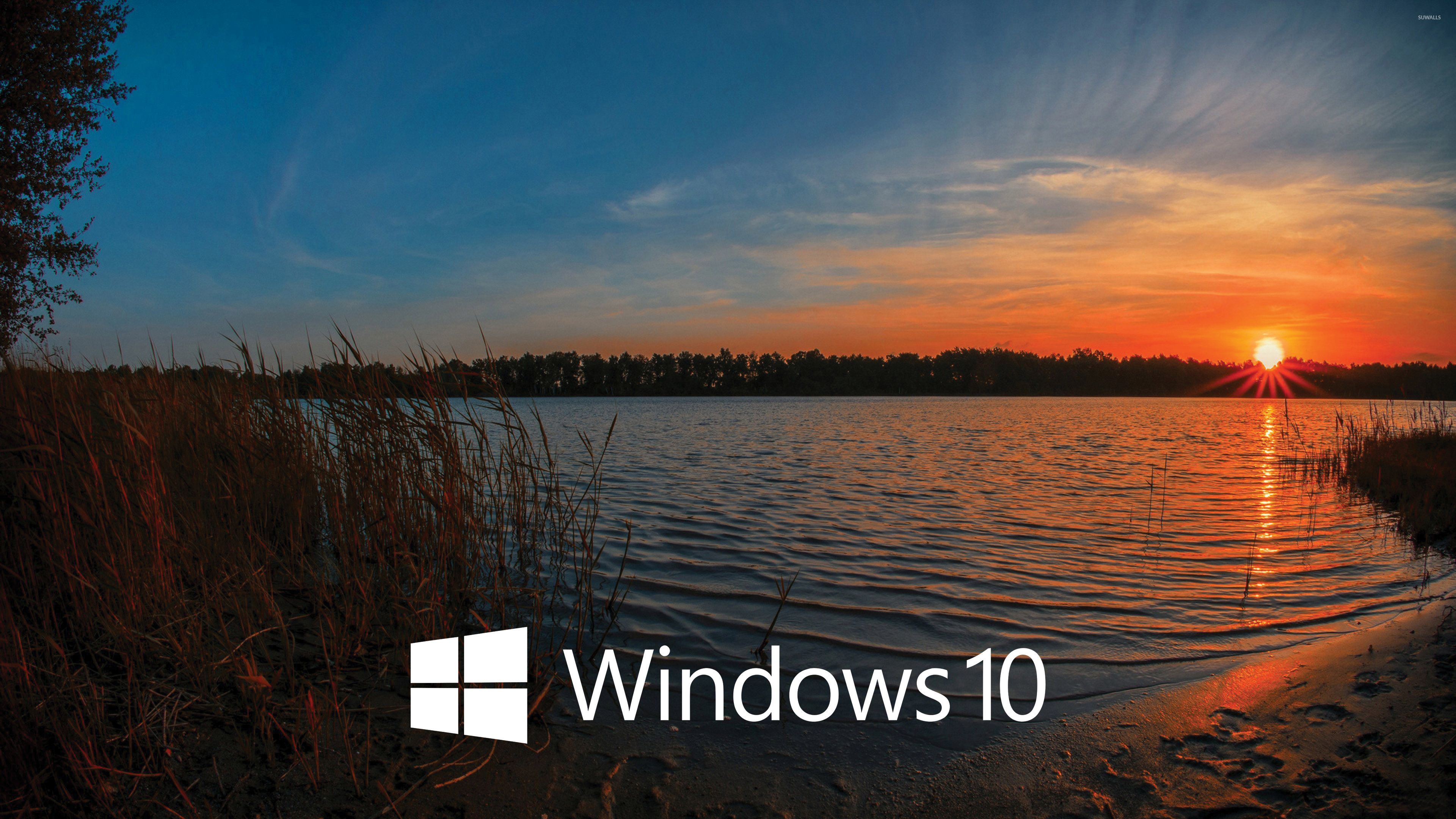 3840x2160 Windows 10 white text logo in the sunset wallpaper - Computer wallpapers -  #46482 Wallpaper