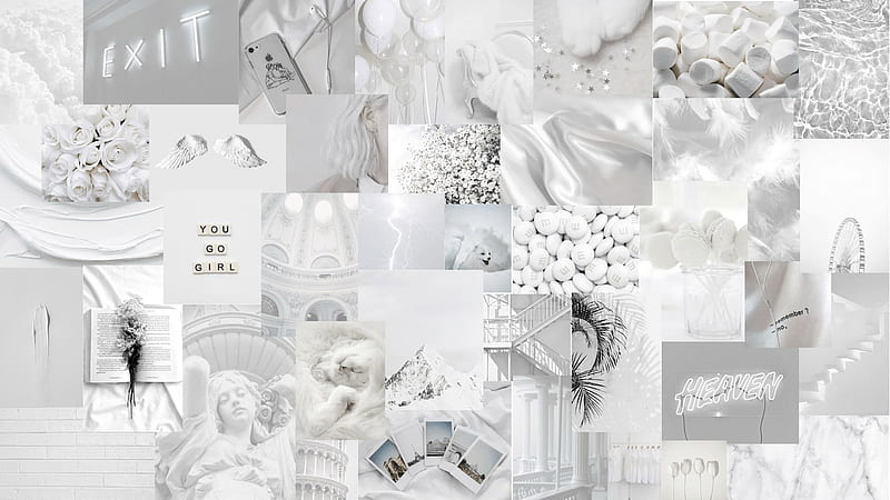 800x450 Collage Of White Aesthetic White ... Wallpaper