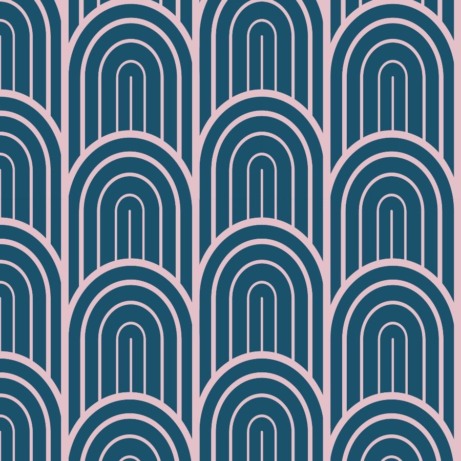 Art Deco Shell - Blue Wallpaper by Julianne Taylor Style
