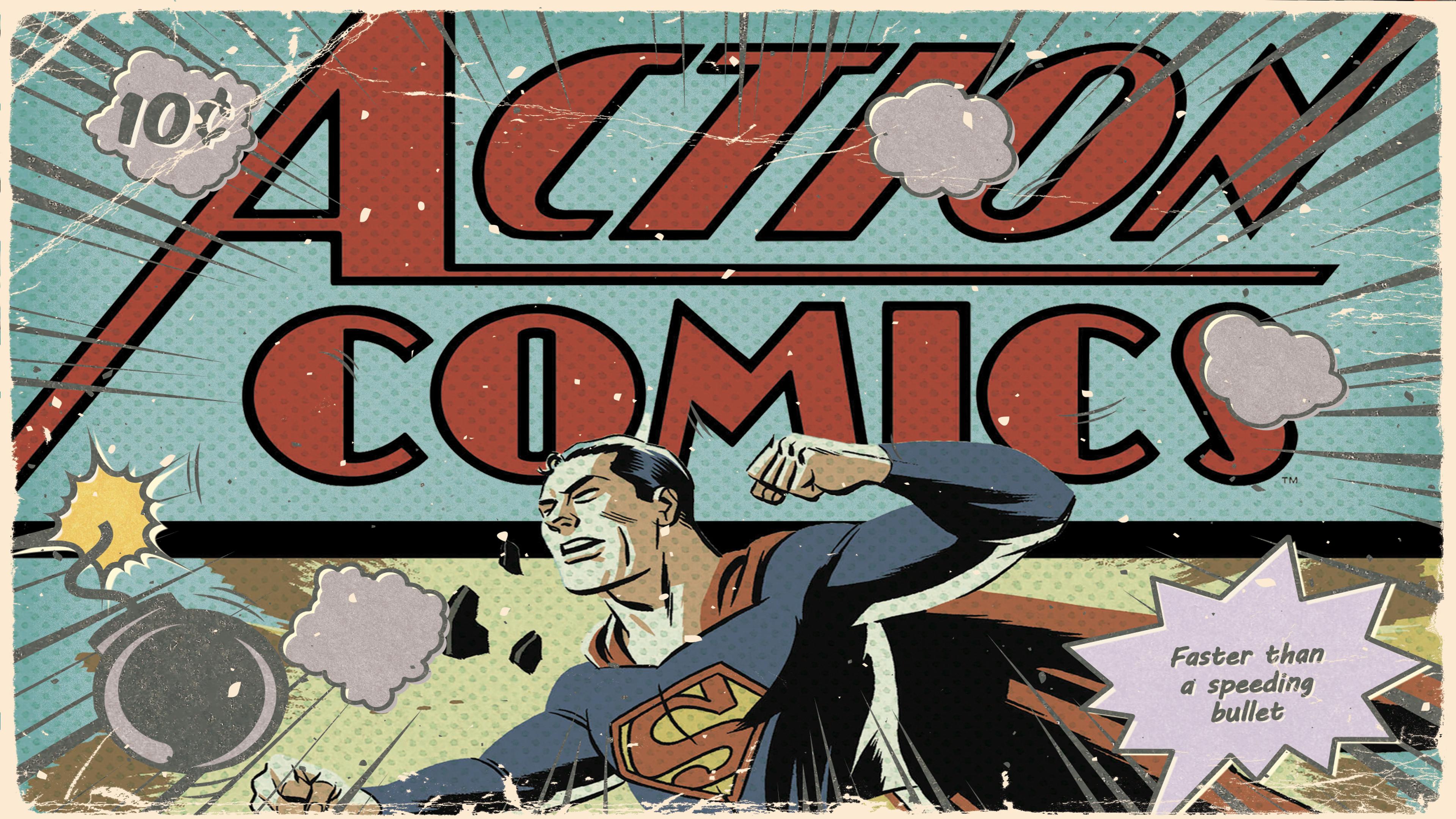 3840x2160 Vintage Comic Book Wallpaper - Action Comics Cgc on WallpaperBat.