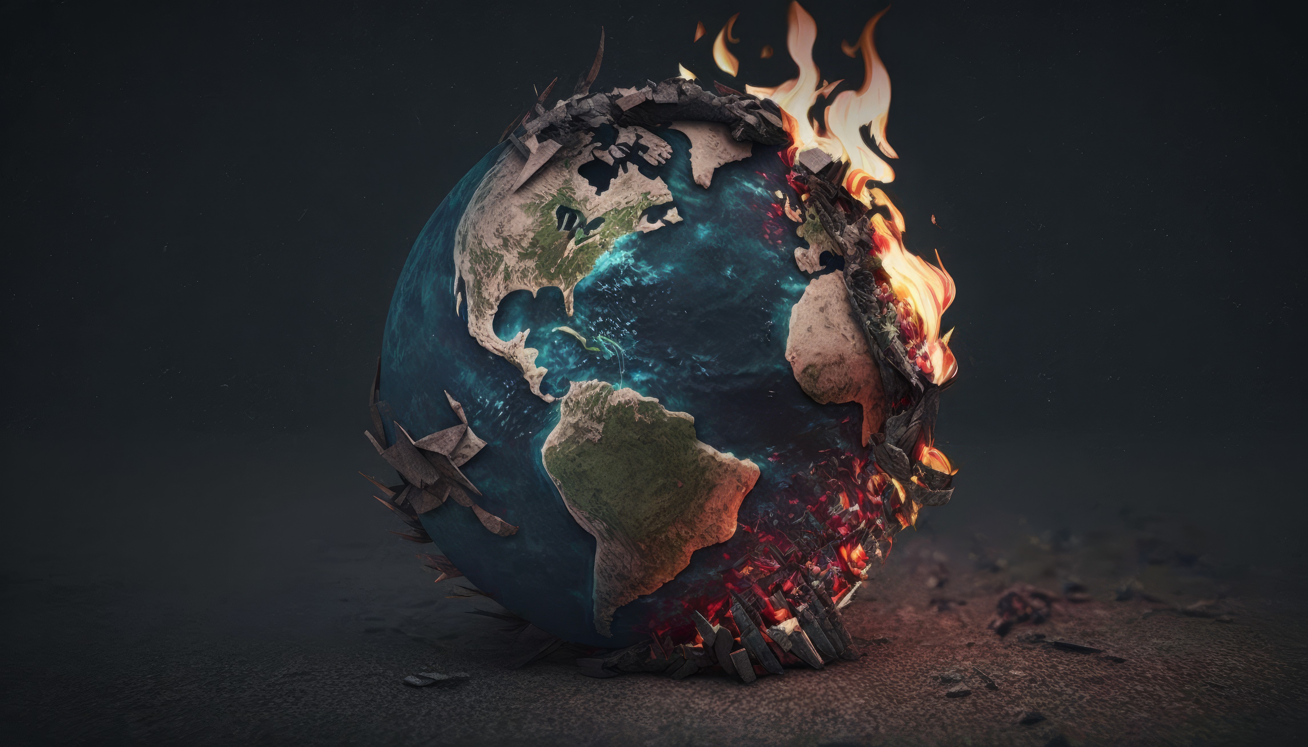 Burning earth