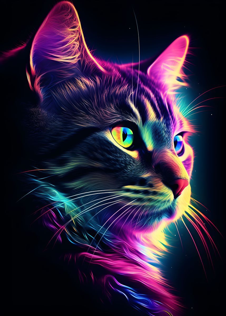 Neon Cat Wallpapers - 4k, HD Neon Cat Backgrounds on WallpaperBat