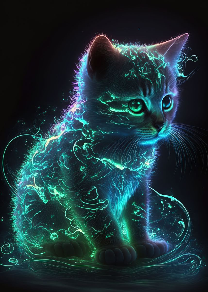 Neon Cat Wallpapers - 4k, HD Neon Cat Backgrounds on WallpaperBat