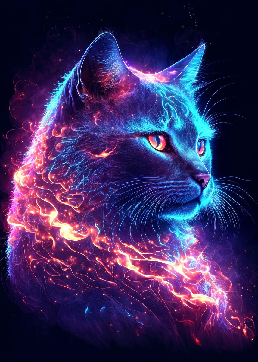 Neon Cat Wallpapers 4k Hd Neon Cat Backgrounds On Wallpaperbat 2001