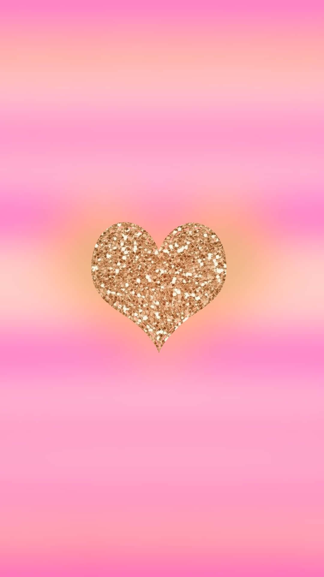 1080x1920 Download Gold Glitter Pink Heart iPhone Wallpaper | Wallpapers.com Wallpaper