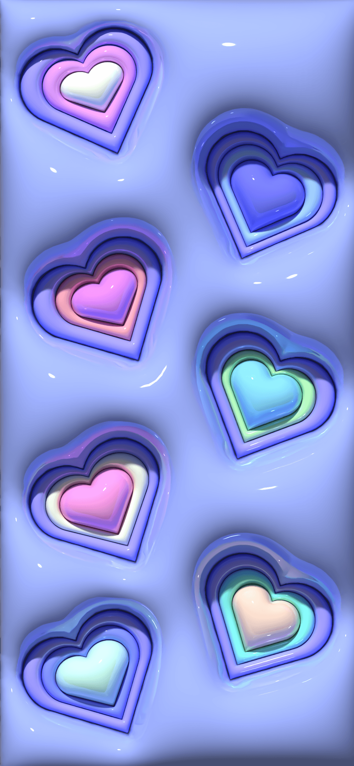 1125x2436 iPhone Wallpaper 3d Hearts by Michelle Mabelle on Dribbble Wallpaper