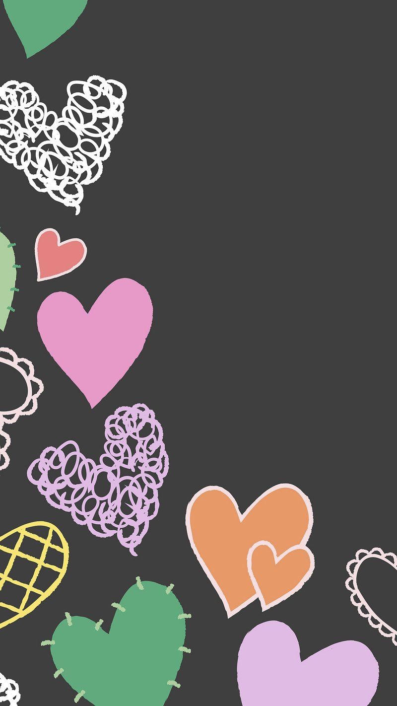 800x1422 Heart pattern phone wallpaper cute | Free Photo - rawpixel Wallpaper