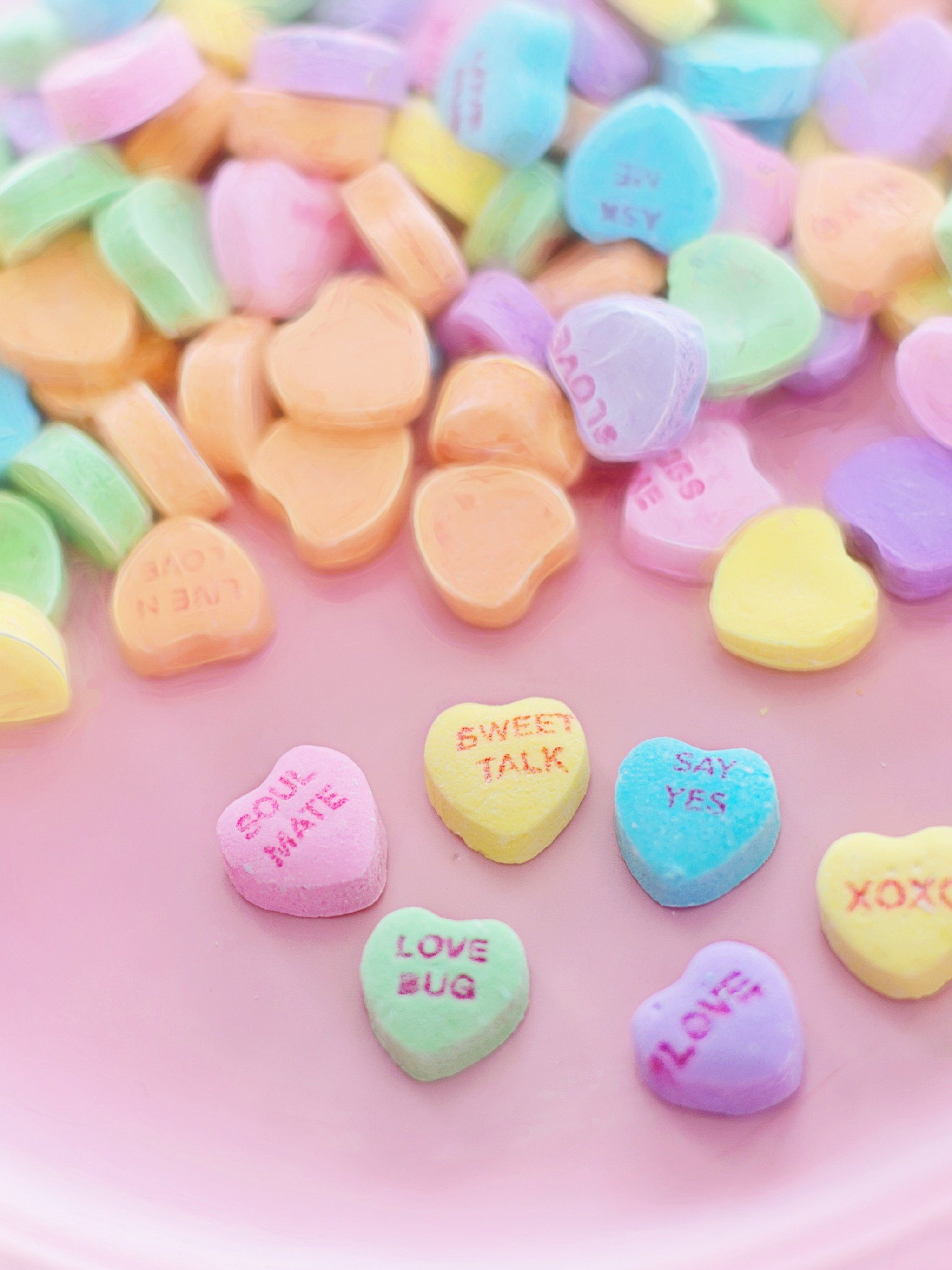 2048x2732 Conversation Hearts Wallpaper - iPhone, Android & Desktop Backgrounds Wallpaper