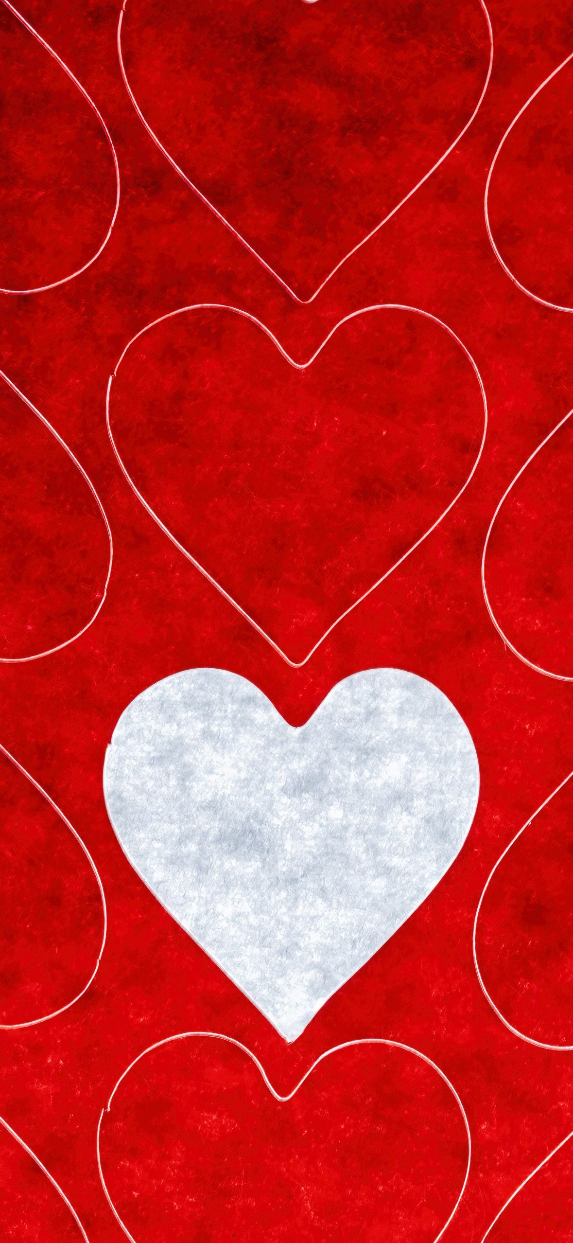 1179x2556 Love hearts Wallpaper 4K, Red, White heart, 5K, Pattern Wallpaper