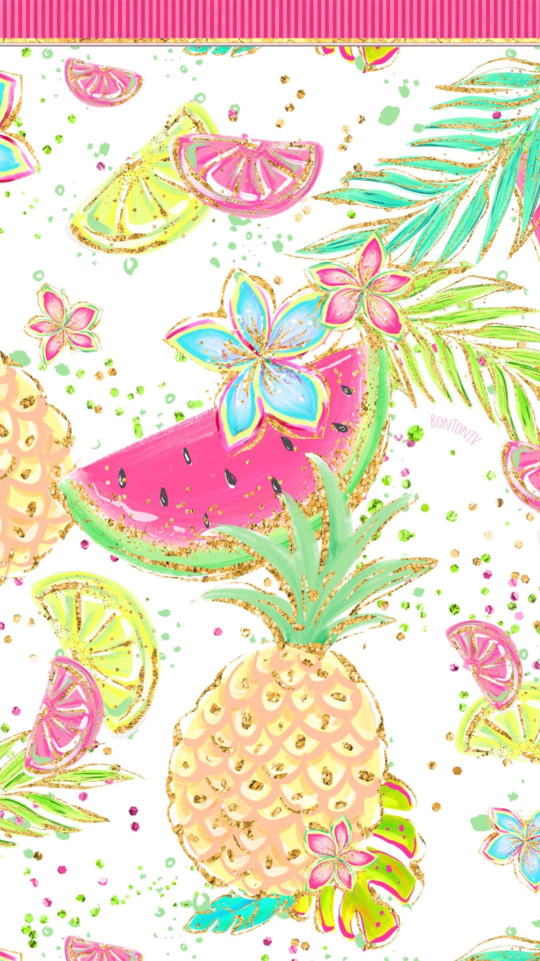 Pineapple Wallpaper Pink Background